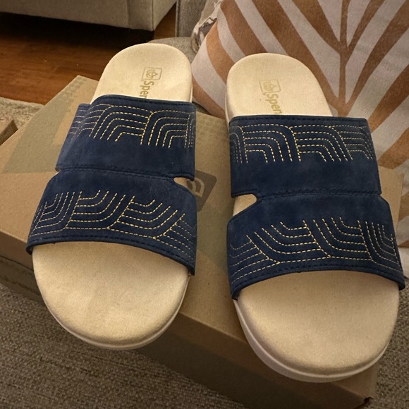 New Spenco Twilight Ellie 9.5D in Peacoat/Gold Sandals CCO PRICE Drop 7/13 - Picture 12 of 15